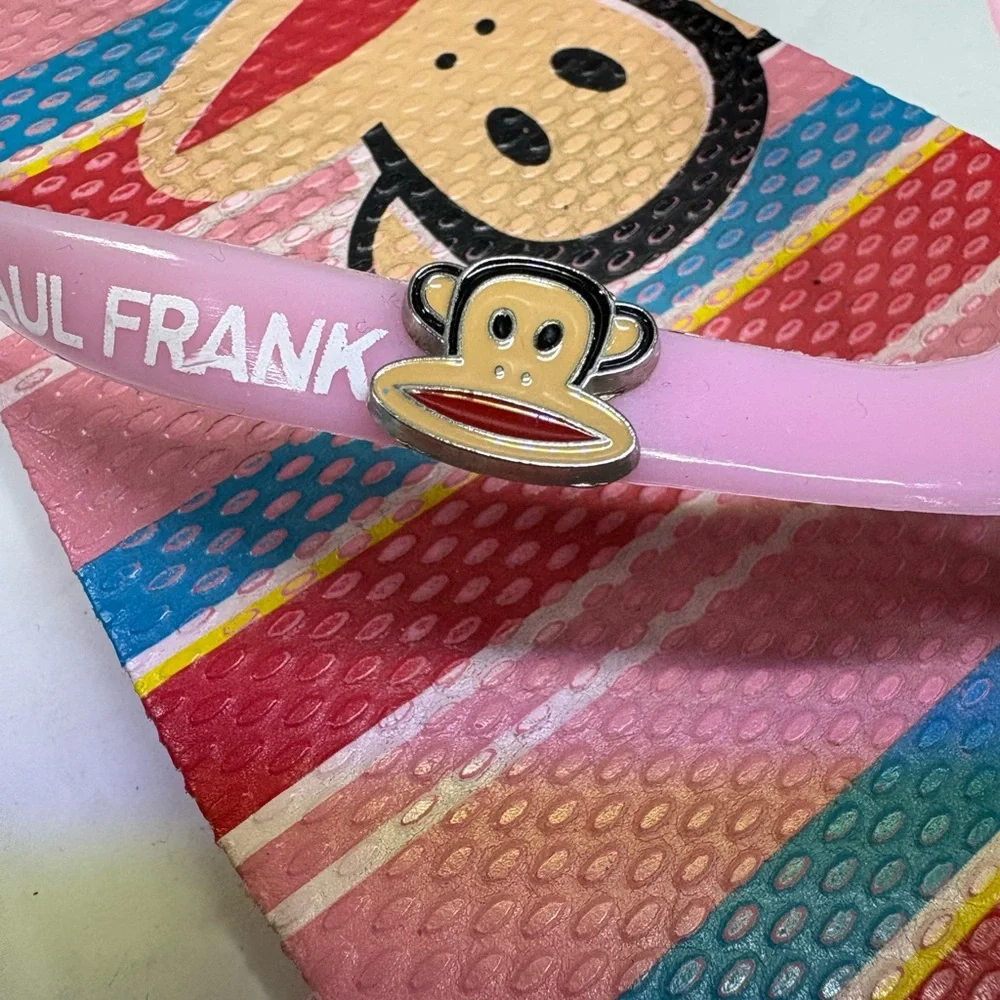 Paul Frank Vintage Flip Flops Women’s 7.5 Pink with Paul Frank Charm Accent - Picture 6 of 8